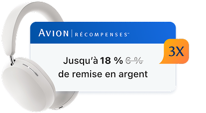 Obtenez 18 %  de remise en argent