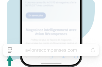 Barre d'URL de Safari mettant en valeur l'icône du menu de la page